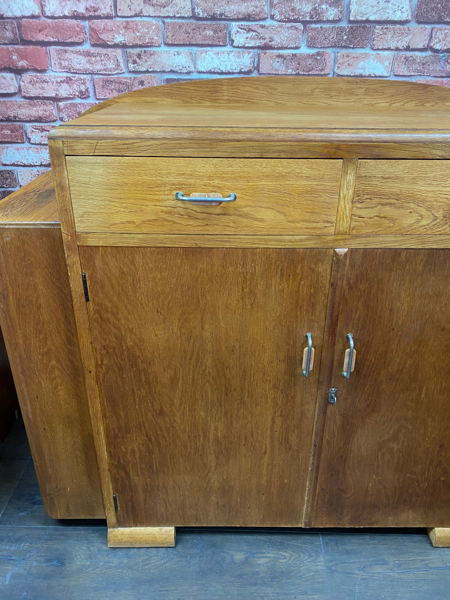 Art Deco Light Oak Cabinet
