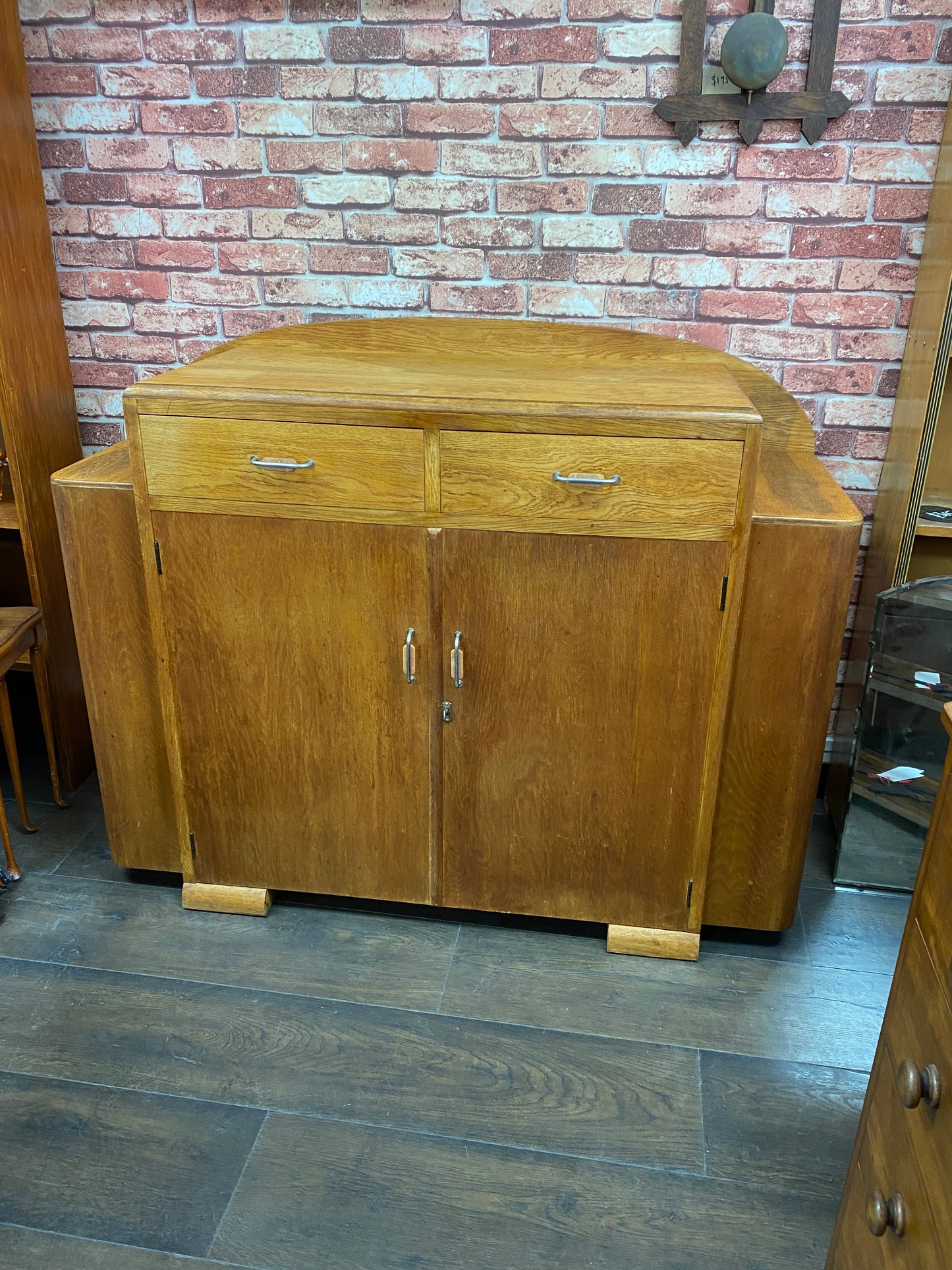 Art Deco Light Oak Cabinet