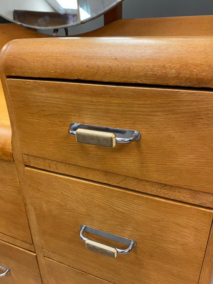 Art Deco Light Oak Dresser w. Mirror