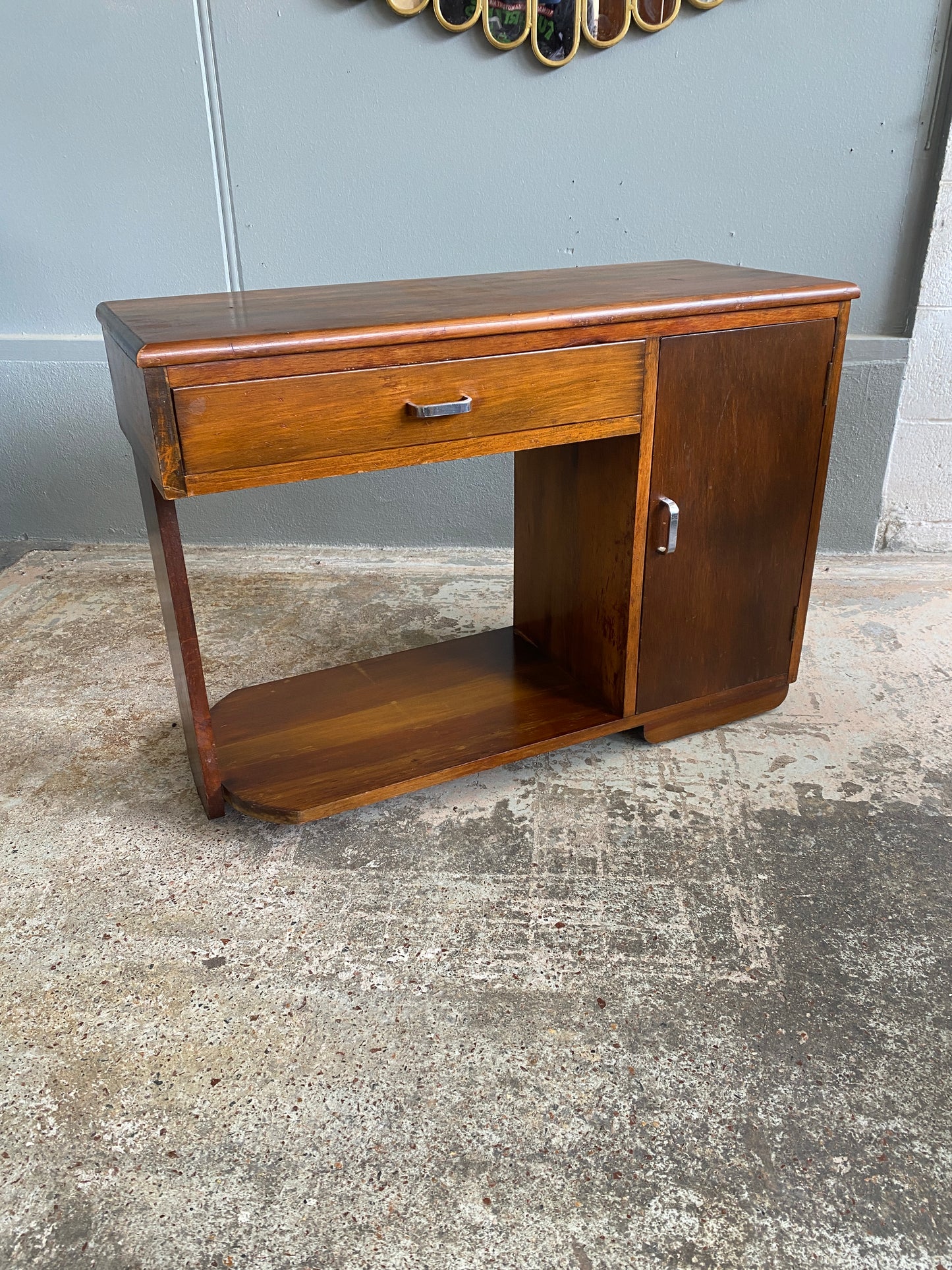 Art Deco Mahogany Shelf/Cupboard
