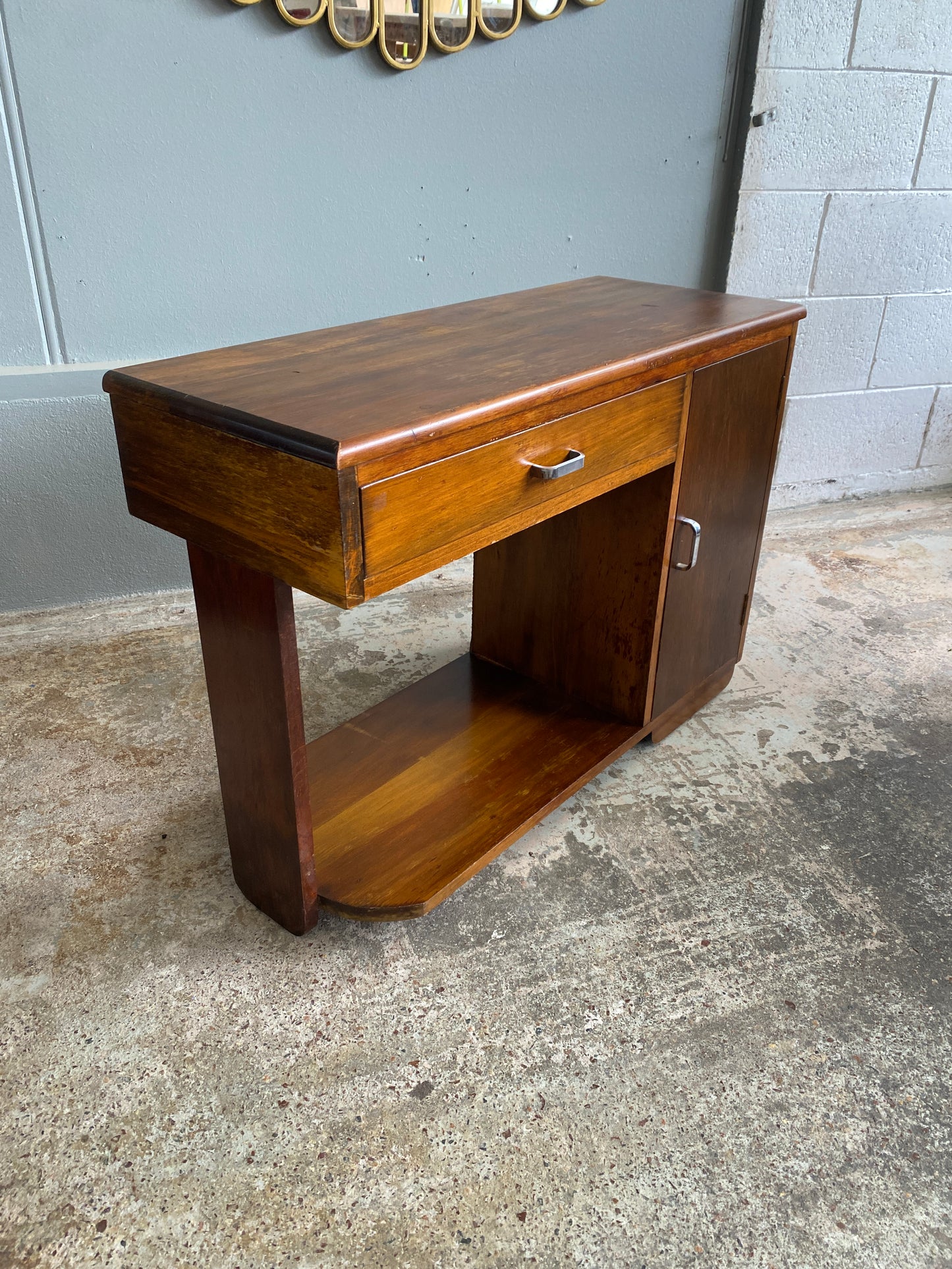 Art Deco Mahogany Shelf/Cupboard