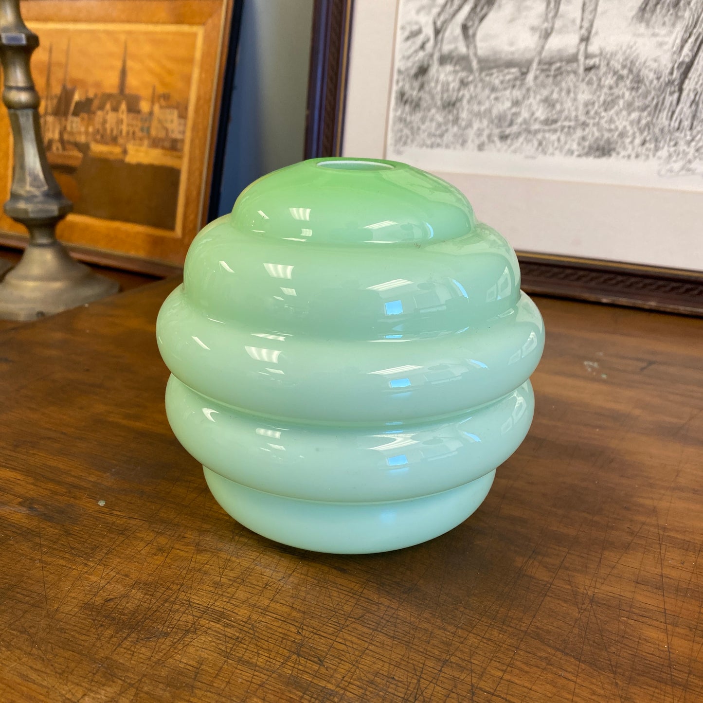 Art Deco Mint Green Glass Light Shade