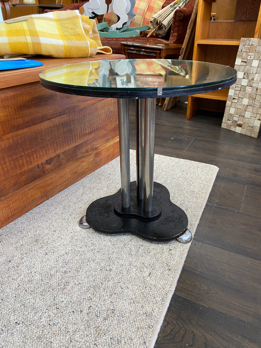 Art Deco Mirror Top Side Table
