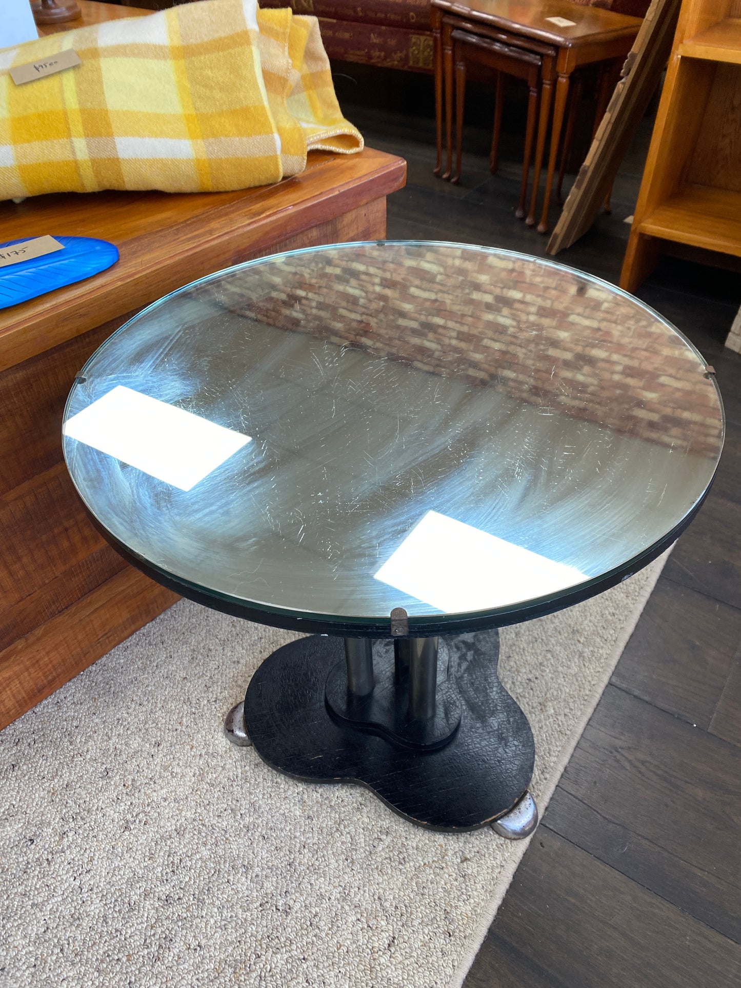 Art Deco Mirror Top Side Table