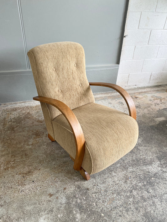 1930s Art Deco Bentwood Armchair