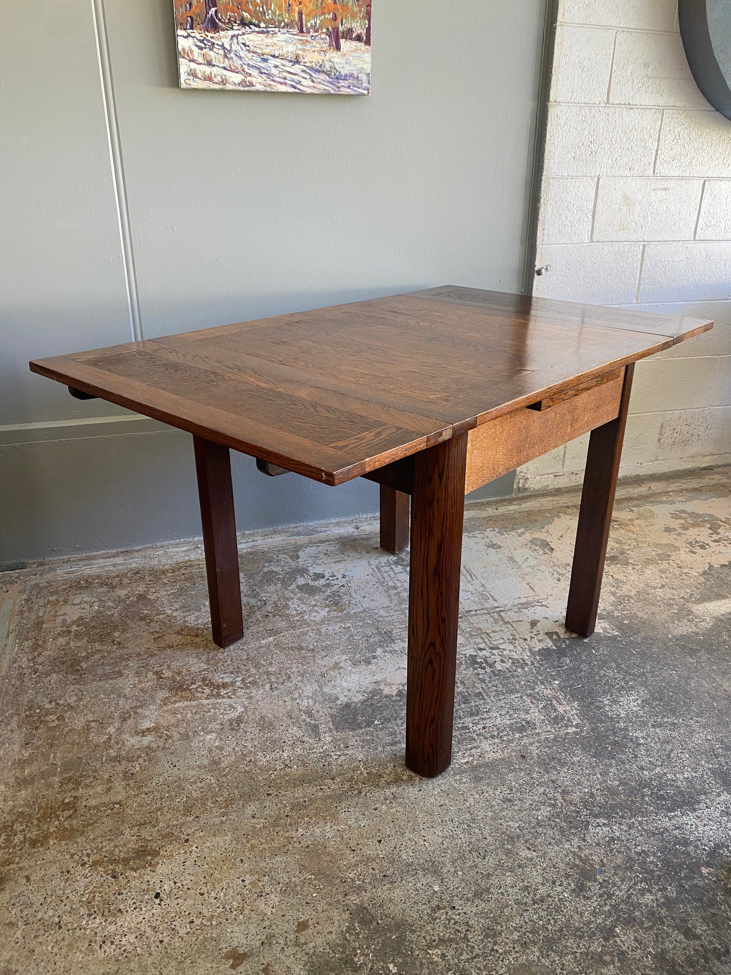 Art Deco Oak Extendable Dining Table