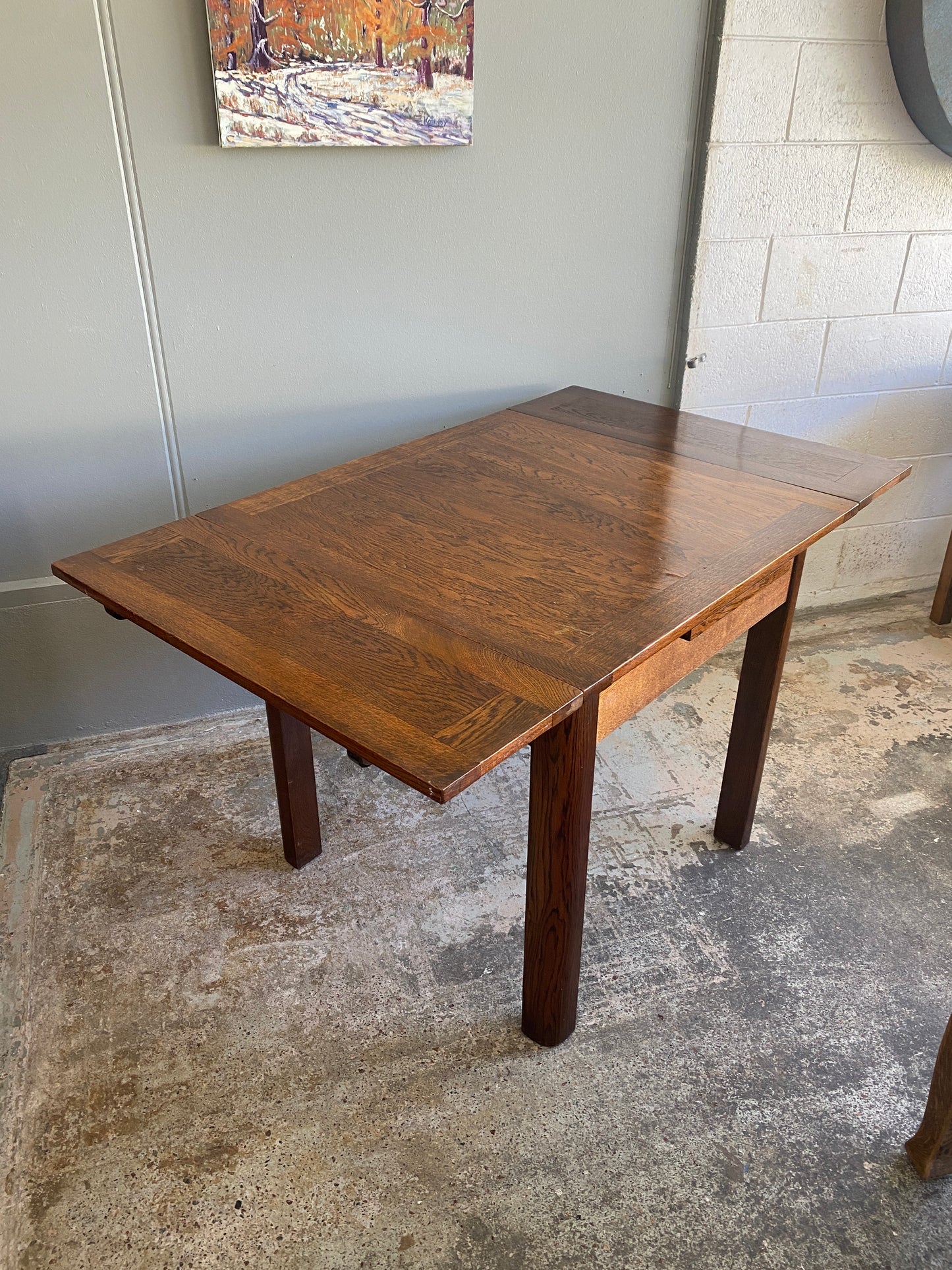 Art Deco Oak Extendable Dining Table