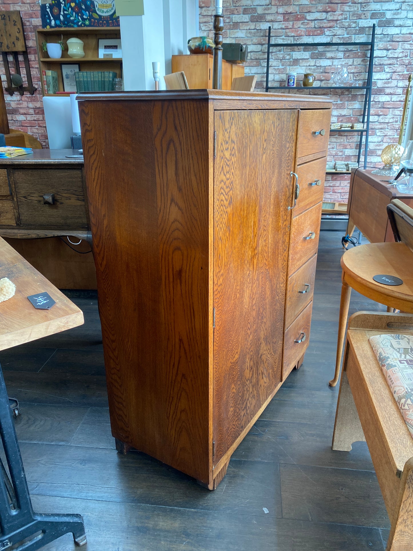 Art Deco Oak Manrobe