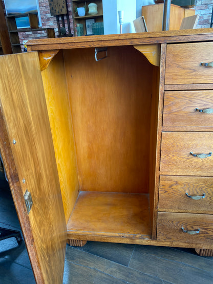 Art Deco Oak Manrobe
