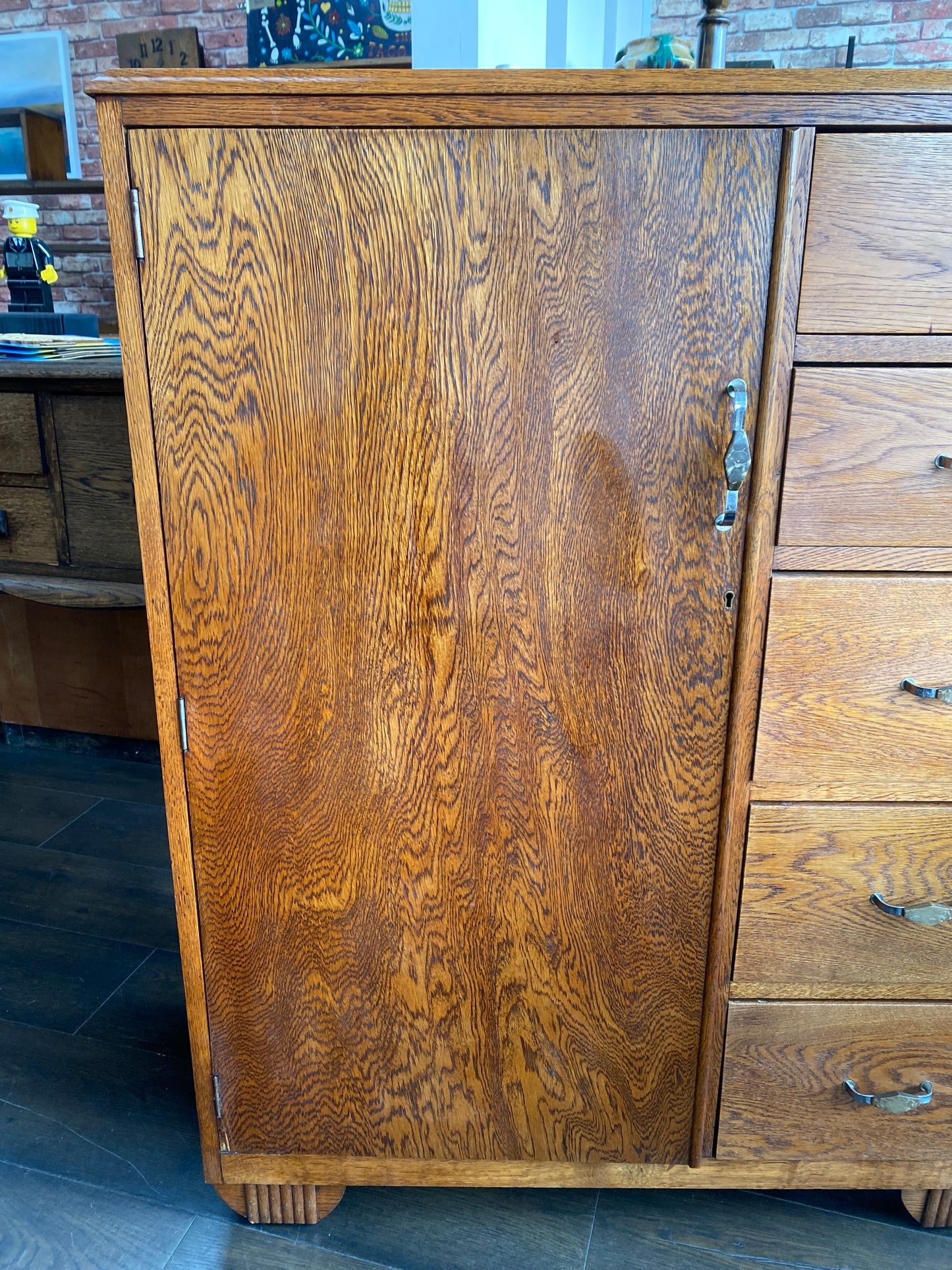 Art Deco Oak Manrobe