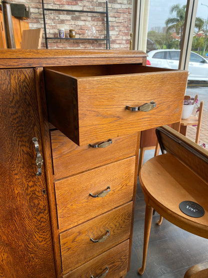 Art Deco Oak Manrobe