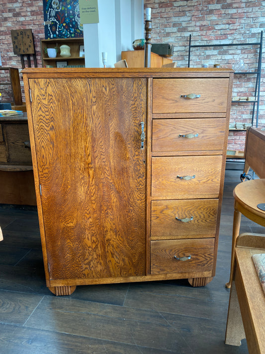 Art Deco Oak Manrobe