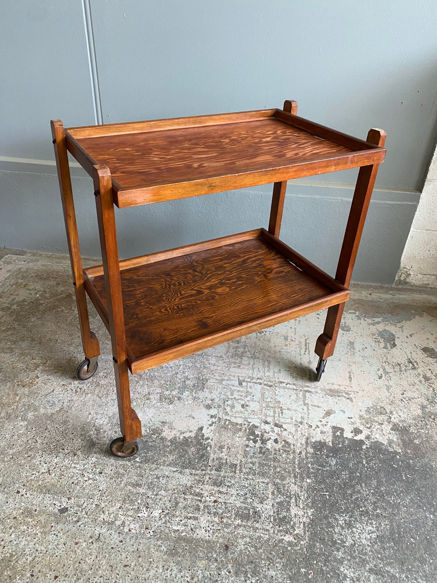 Art Deco Oak Serving Trolley