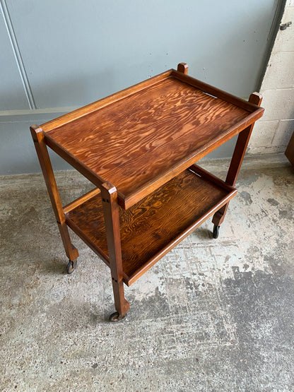 Art Deco Oak Serving Trolley