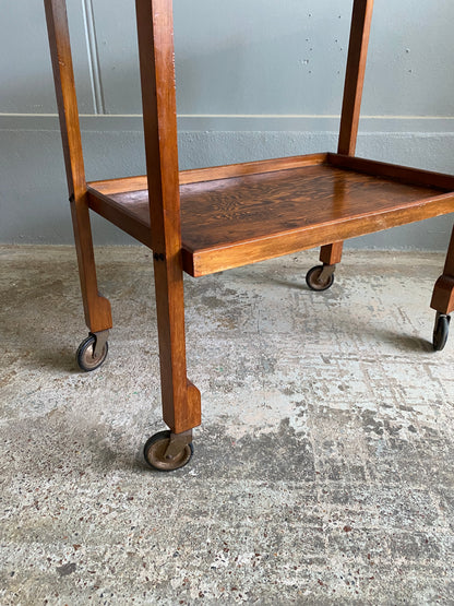 Art Deco Oak Serving Trolley