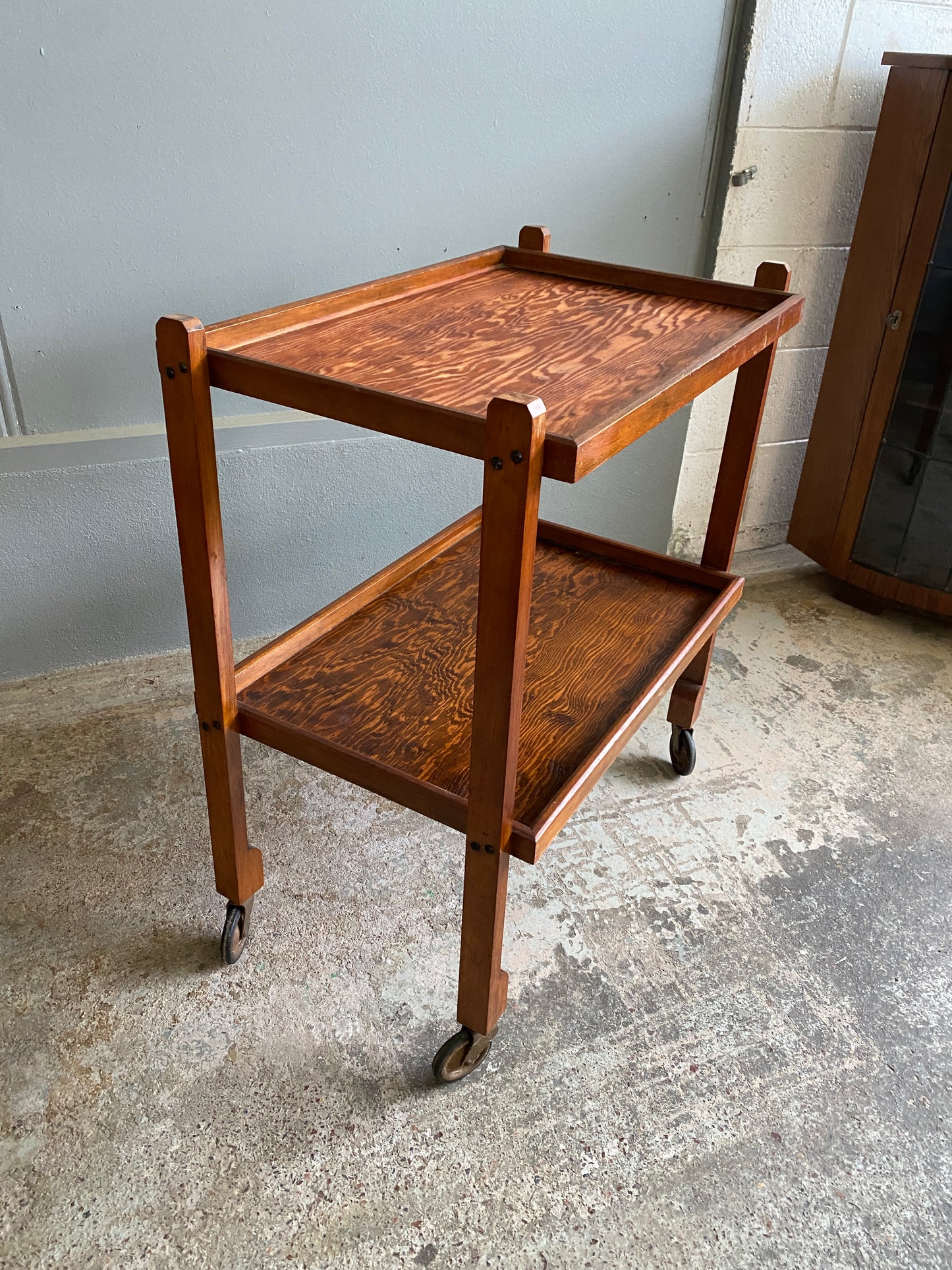 Art Deco Oak Serving Trolley