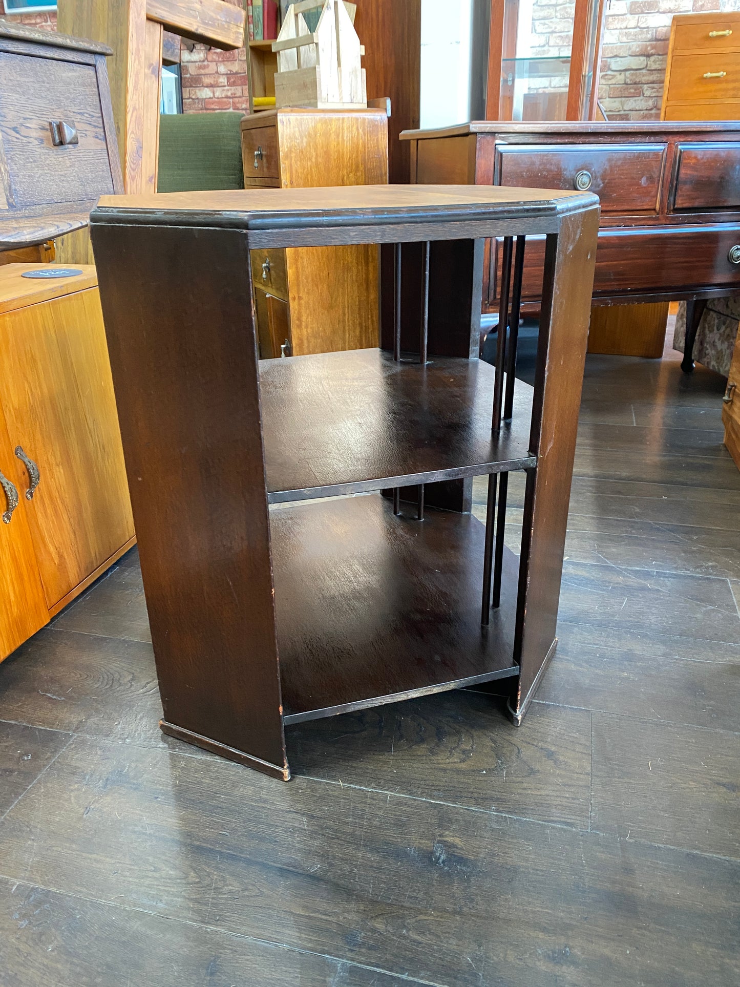 Art Deco Octagonal Oak Book Table