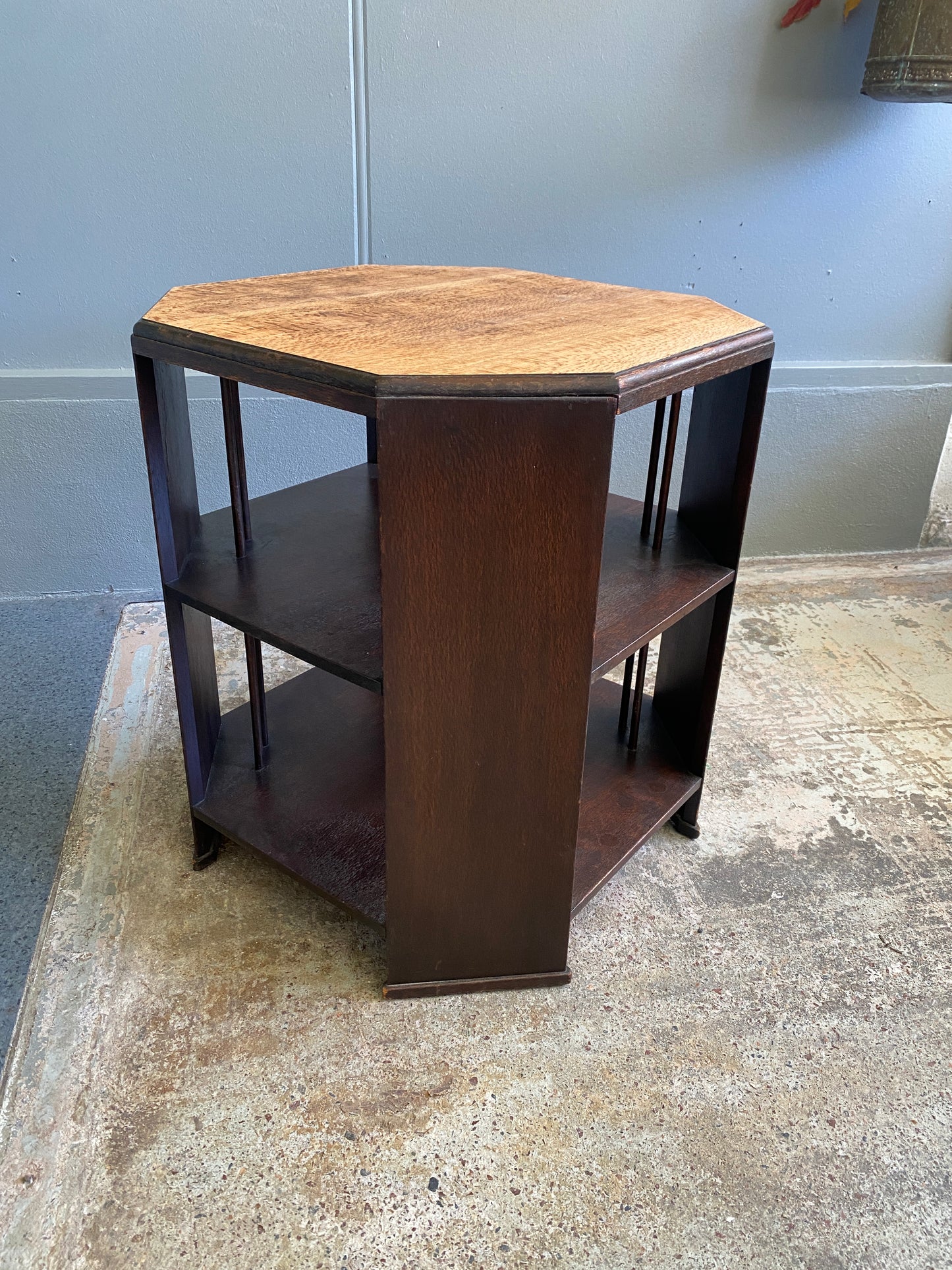 Art Deco Octagonal Oak Book Table