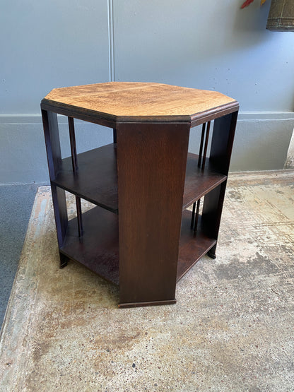 Art Deco Octagonal Oak Book Table