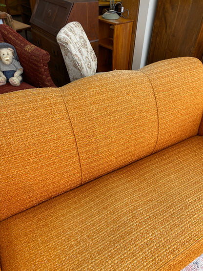 Art Deco Orange Classic 3 Seater Couch