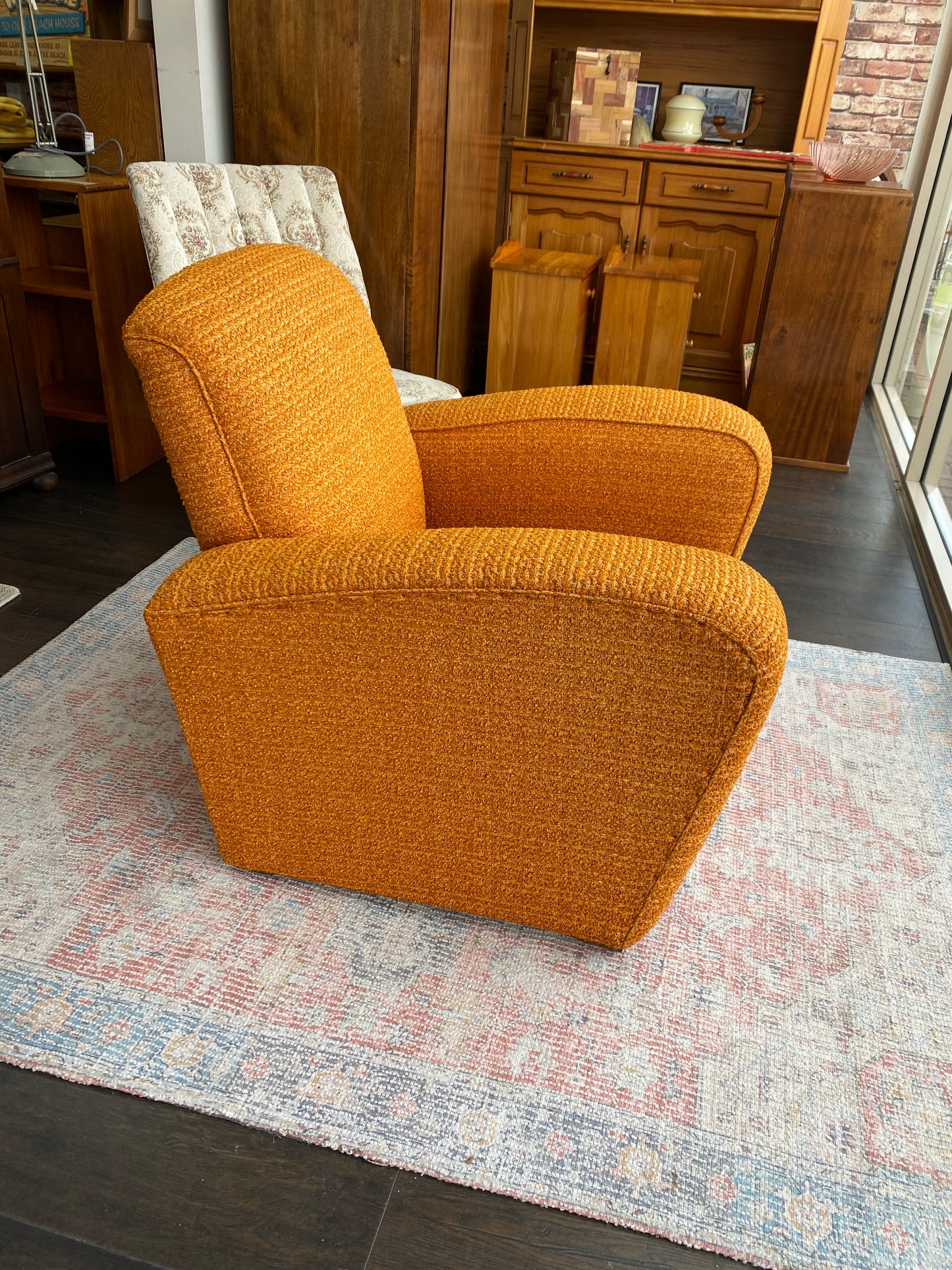 Art Deco Orange Classic Armchair (1/2)