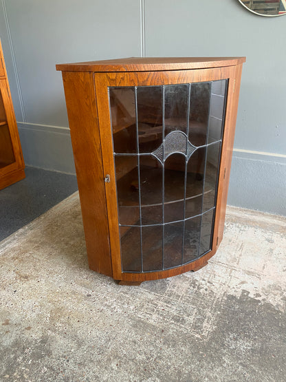 Art Deco Quarter/Corner Lead Light Drinks Cabinet