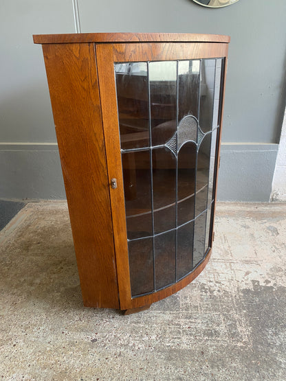 Art Deco Quarter/Corner Lead Light Drinks Cabinet