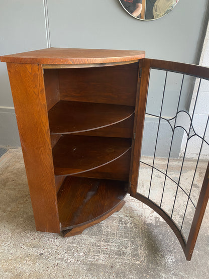 Art Deco Quarter/Corner Lead Light Drinks Cabinet
