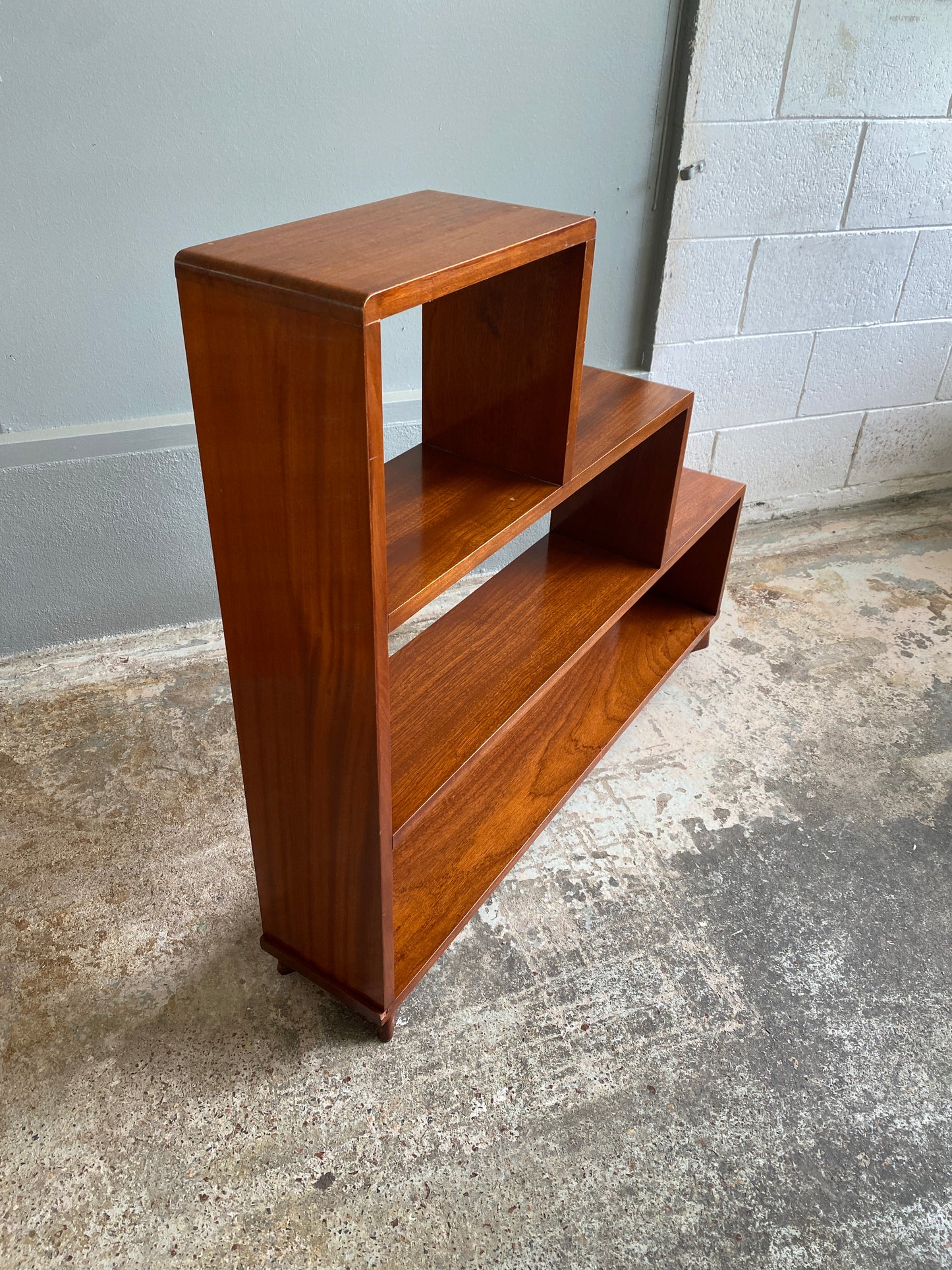 Art Deco Solid Mahogany Step Bookcase