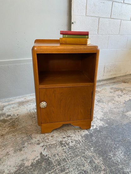 Art Deco Solid Oak Bed Side Table