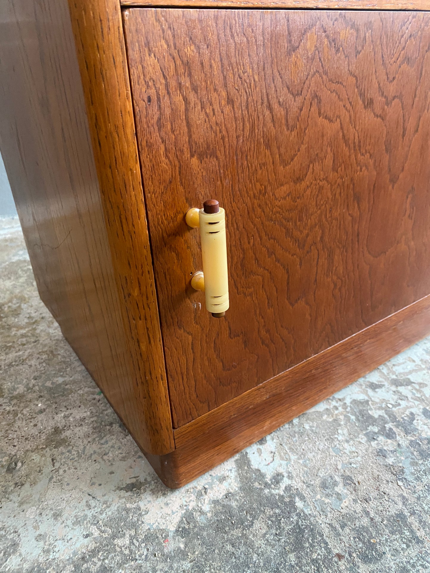 Art Deco Solid Oak Bedside Table