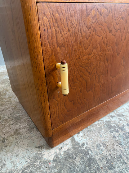 Art Deco Solid Oak Bedside Table