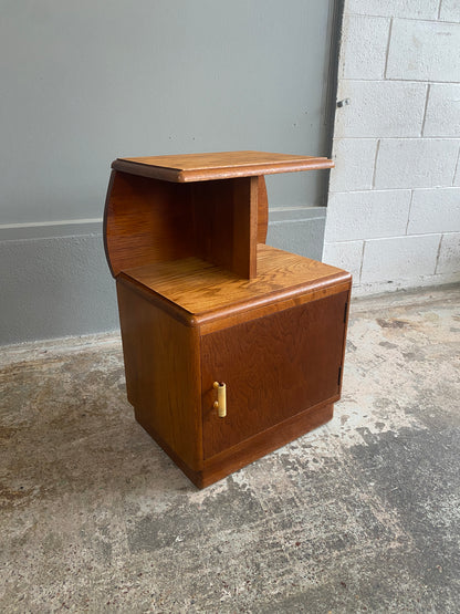 Art Deco Solid Oak Bedside Table