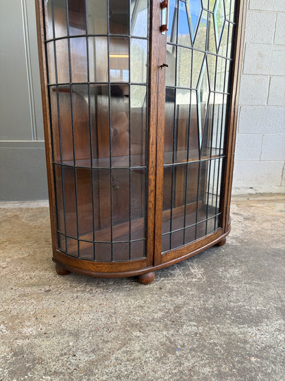 Art Deco Solid Oak China Cabinet by Collie's of Wellington