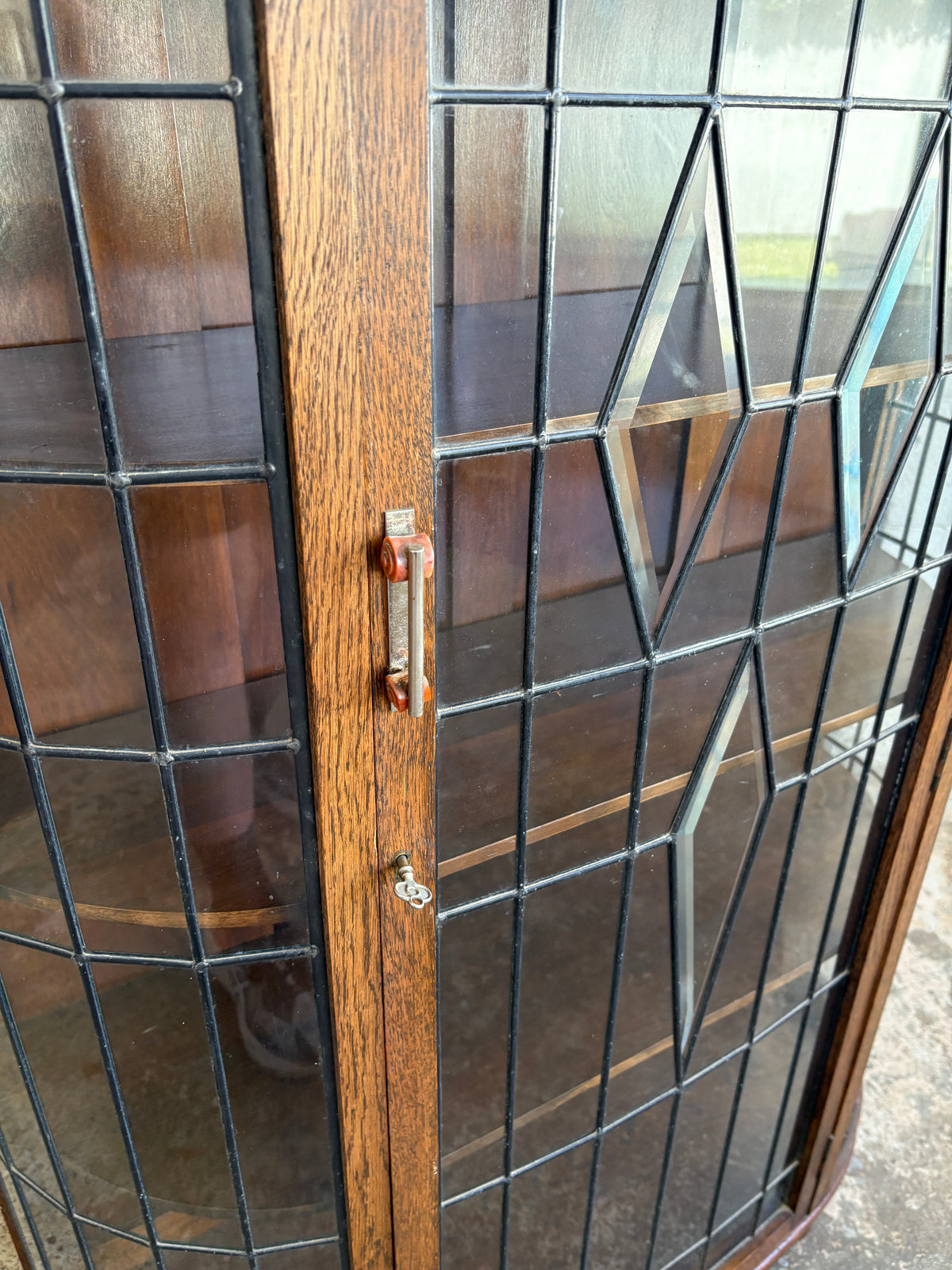 Art Deco Solid Oak China Cabinet by Collie's of Wellington