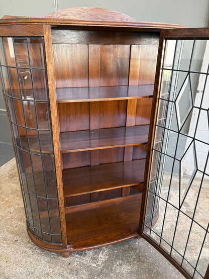 Art Deco Solid Oak China Cabinet by Collie's of Wellington