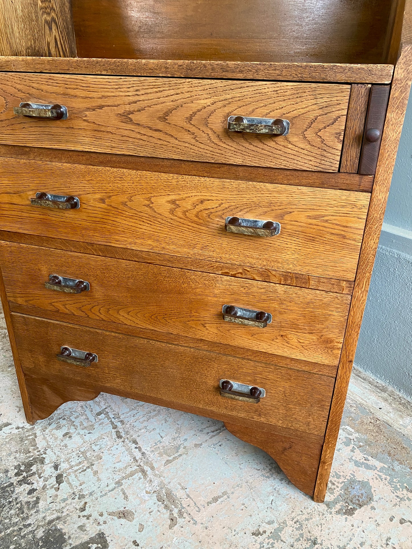 Art Deco Solid Oak Converted Desk