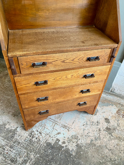 Art Deco Solid Oak Converted Desk