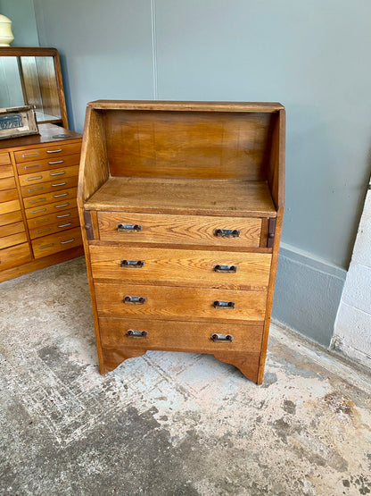 Art Deco Solid Oak Converted Desk