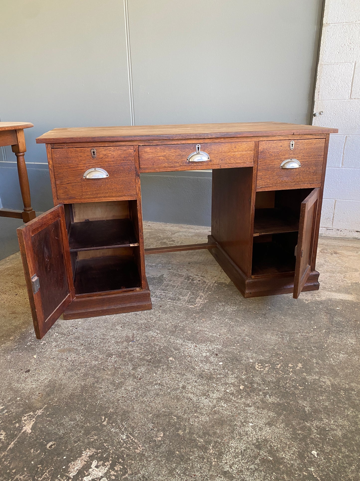 Art Deco Solid Oak Desk