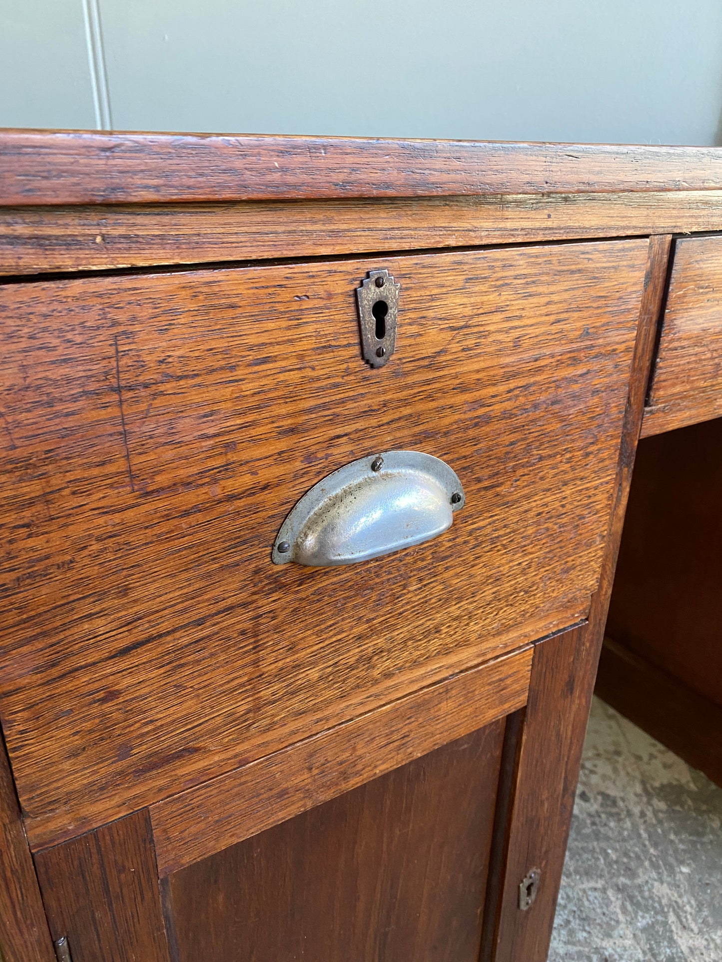 Art Deco Solid Oak Desk
