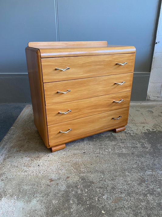 Art Deco Solid Rimu Chest Of Drawers