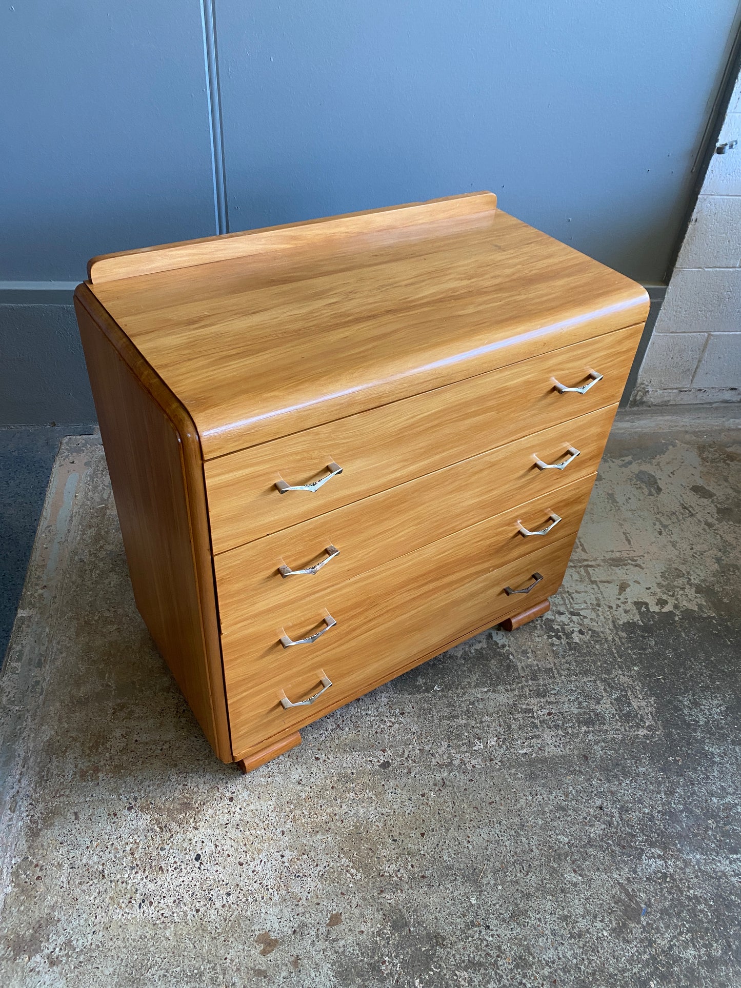 Art Deco Solid Rimu Chest Of Drawers
