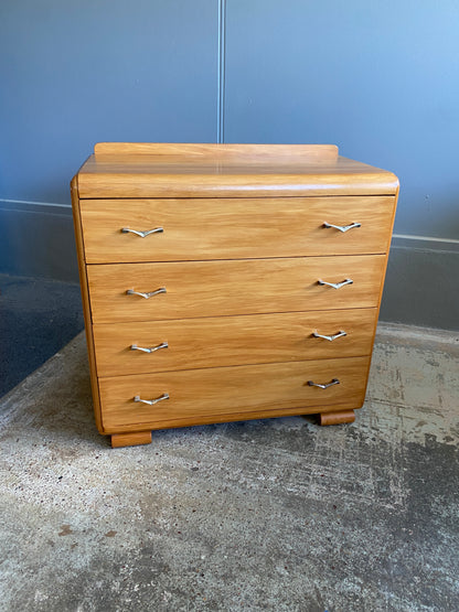 Art Deco Solid Rimu Chest Of Drawers