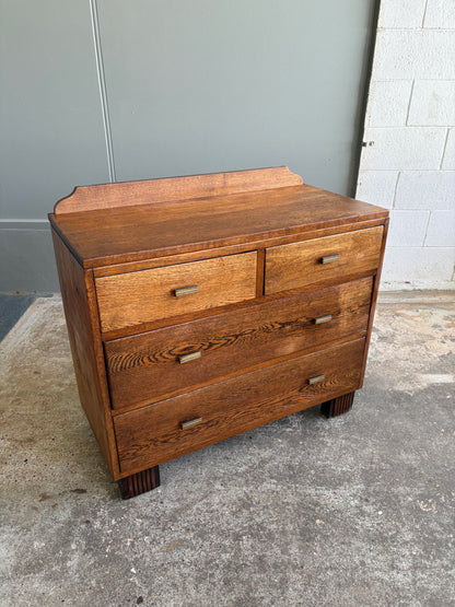 Art Deco Solid Tiger Oak Drawers