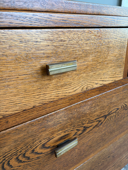 Art Deco Solid Tiger Oak Drawers