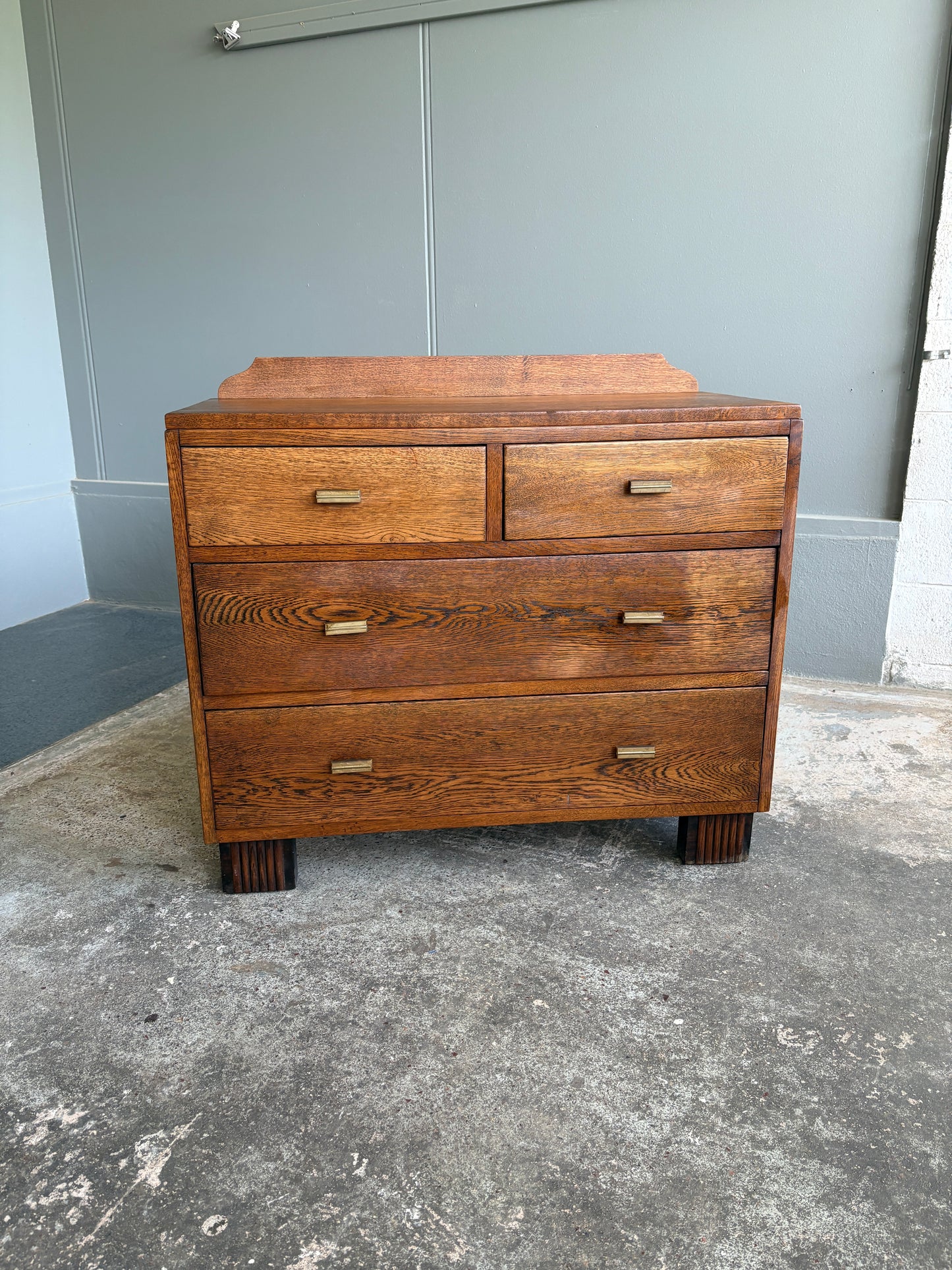 Art Deco Solid Tiger Oak Drawers