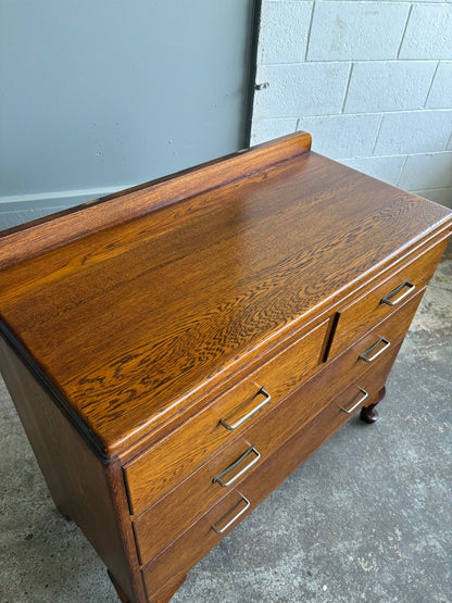 Art Deco Solid Tiger Oak Dresser