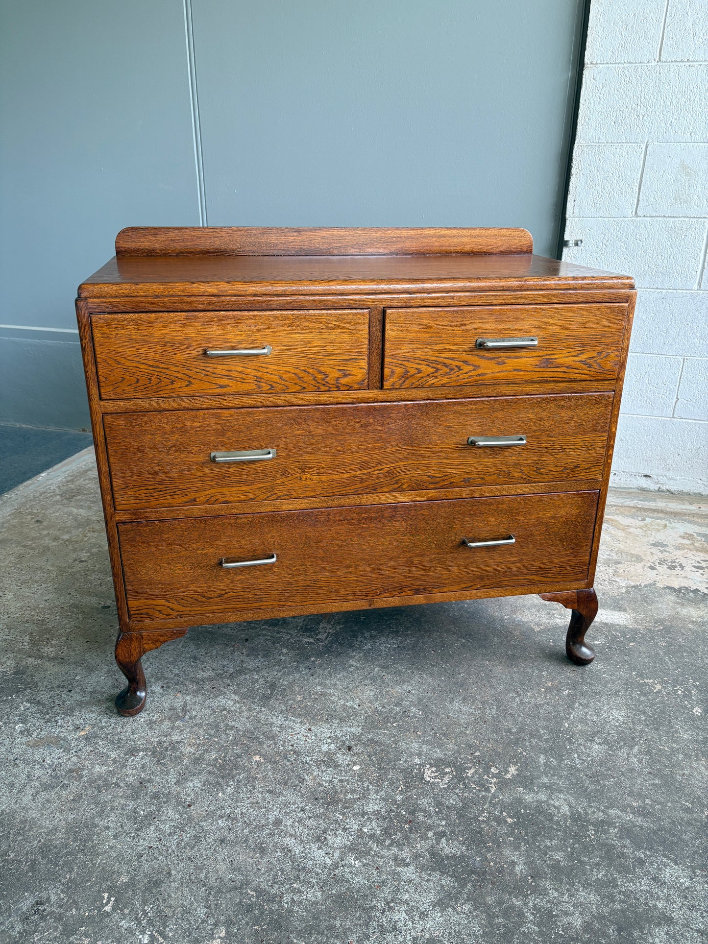Art Deco Solid Tiger Oak Dresser