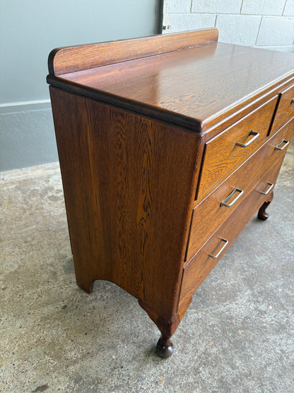 Art Deco Solid Tiger Oak Dresser